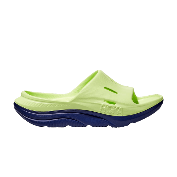 HOKA Ora Recovery Slide 3 Kids 'Lettuce Bellwether Blue'