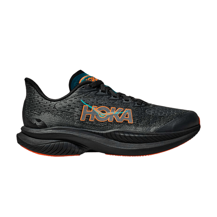 HOKA Mach 6 Kids 'Black Electric Tangerine'