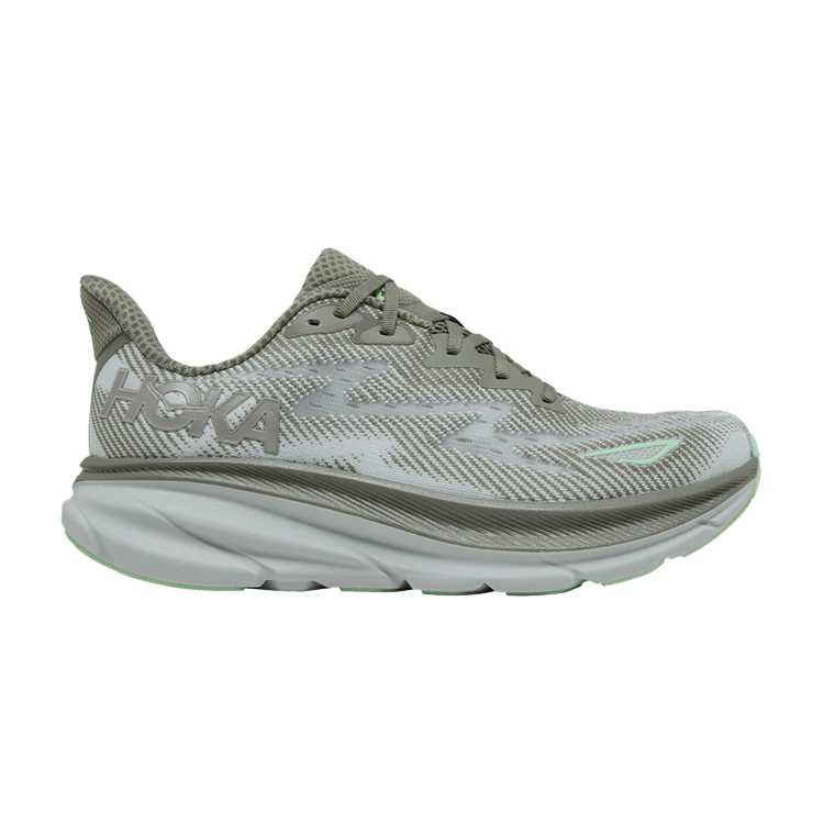 HOKA Clifton 9 'Olive Haze Mercury'