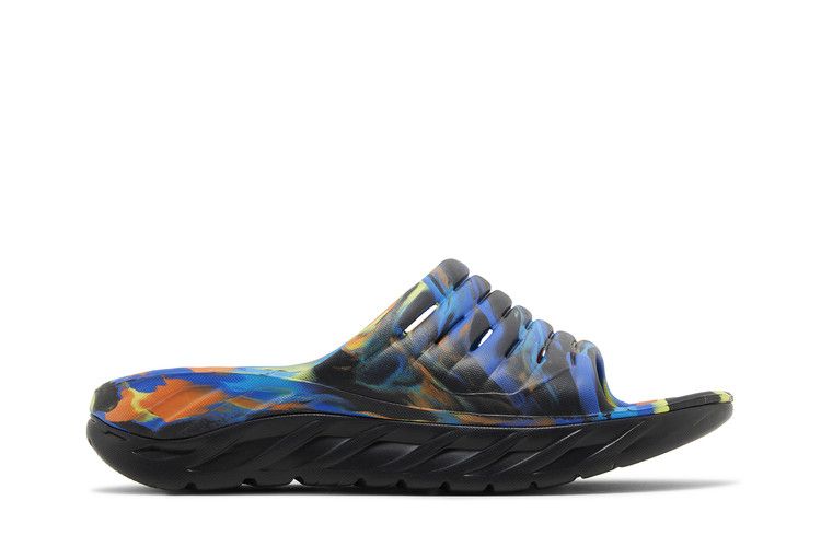 HOKA Ora Recovery Slide 'Swirl - Black Diva Blue'